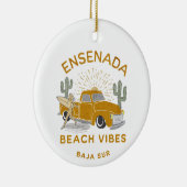 Ensenada Beach Vibes Vintag Keramik Ornament (Rechts)