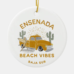 Ensenada Beach Vibes vintage Keramik Ornament