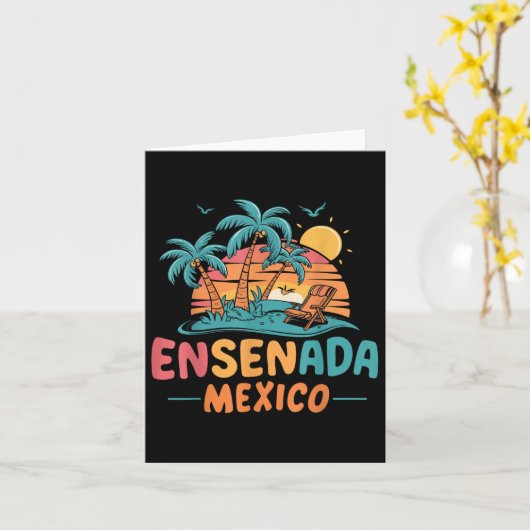 Ensenada Mexico Tropical Sunset Beach Souvenir Vac Karte (Gelbe Blume)
