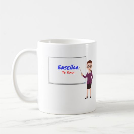 Enseñar - spanische Lehrer-Tasse Kaffeetasse (Links)