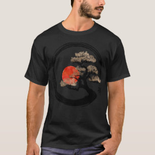 Enso Circle and Bonsai Tree on Leinwand T-Shirt
