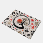 Enso Circle Bonsai Tree on Zen Symbol Muster Fußmatte (Schrägansicht)