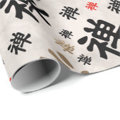 Enso Circle Bonsai Tree on Zen Symbol Muster Geschenkpapier (Rolleneckpunkt)
