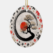 Enso Circle Bonsai Tree on Zen Symbol Muster Keramik Ornament (Rechts)