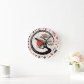 Enso Circle Bonsai Tree on Zen Symbol Muster Runde Wanduhr (Zuhause)