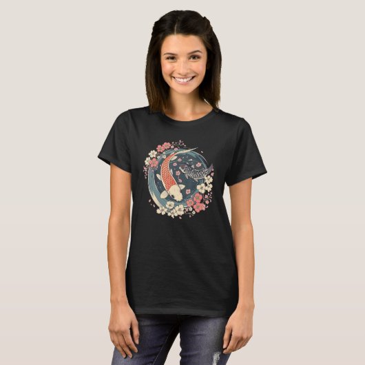 Enso circle Koi Fish Pond T-Shirt (Vorne ganz)