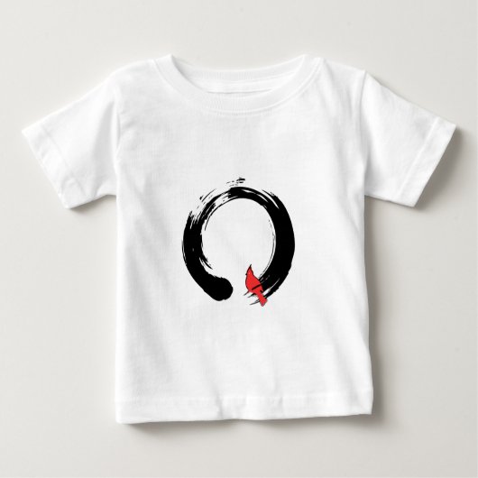 Enso Circle mit rotem Kardinal Baby T-shirt (Vorderseite)