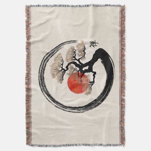 Enso Circle und Bonsai Tree auf Leinwand Decke (Vorderseite Vertikal)