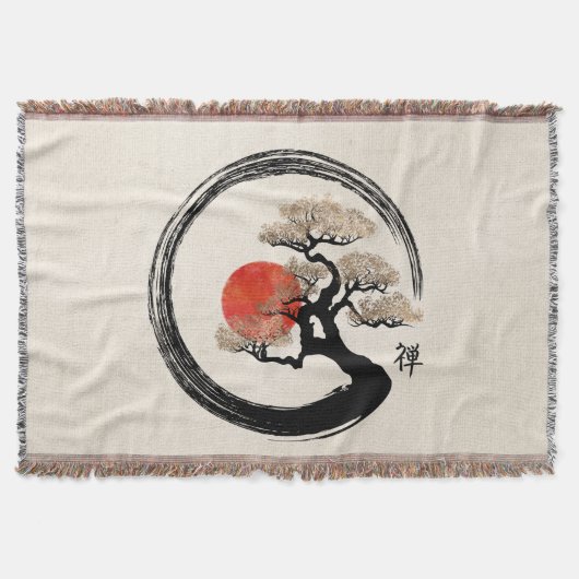 Enso Circle und Bonsai Tree auf Leinwand Decke (Vorderseite)