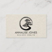 Enso Circle und Bonsai Tree auf Leinwand Visitenkarte (Vorderseite)