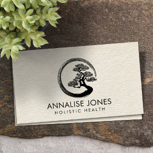 Enso Circle und Bonsai Tree auf Leinwand Visitenkarte
