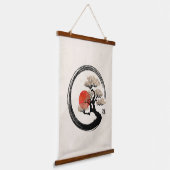 Enso Circle und Bonsai Tree auf Leinwand Wandteppich Mit Holzrahmen (Gewinkelt)