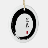 Enso Circle und Brother Calligraphy Keramikornament (Rechts)
