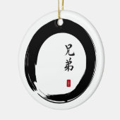 Enso Circle und Brother Calligraphy Keramikornament (Links)