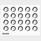 Enso Circle und Brother Calligraphy Runder Aufkleber (Blatt)