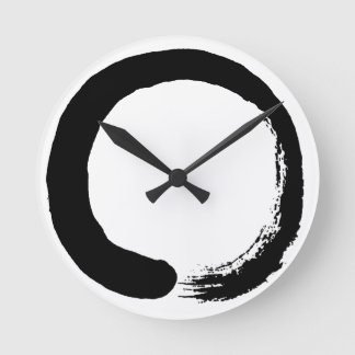 Enso Circle Zen Calligraphie Runde Wanduhr
