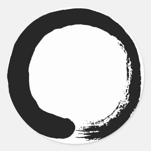 Enso Circle Zen Calligraphie Runder Aufkleber (Vorderseite)