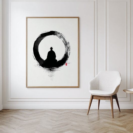 Enso Circle - Zen Ink Wall Art - Minimal Decor Poster