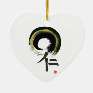 Enso - Kanji für Wohlwollen Keramik Ornament