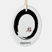 Enso Kreis mit Glück-Weihnachtsverzierung Keramik Ornament (Rechts)