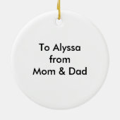 Enso Kreis mit Symbol für Tochter Keramik Ornament (Hinten)