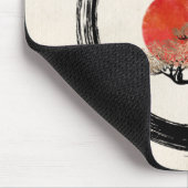 Enso Kreis und Bonsais-Baum auf Leinwand Mousepad (Ecke)