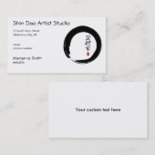 Enso Kreis und Künstler-Kalligraphie Visitenkarte (Vorne/Hinten)