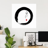 Enso mit Kanji "Mit Liebe" Poster (Heimbüro)