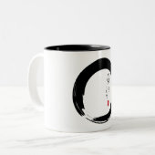 Enso mit "mit Liebe" Kanjitext Zweifarbige Tasse (Vorderseite Links)