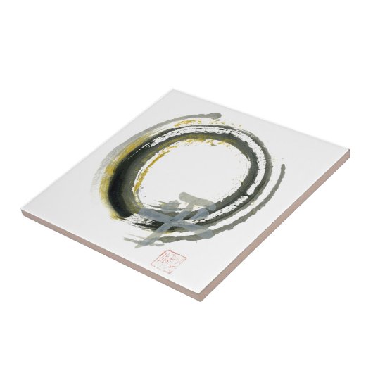 Enso mit Pax, Sumi-e Fliese (Seite)