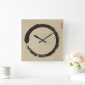 Enso von Taido Shufu Quadratische Wanduhr (Zuhause)