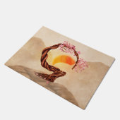 Enso Zen Blossoming Sakura Bonsai Fußmatte (Schrägansicht)