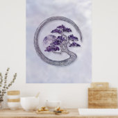 Enso Zen Circle Amethyst Bonsai Tree Poster (Küche)