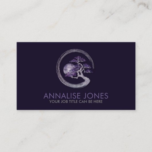 Enso Zen Circle Amethyst Bonsai Tree Visitenkarte (Vorderseite)
