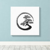 Enso Zen Circle and Bonsai Tree Leinwanddruck (Insitu (Holzboden))