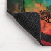 Enso Zen Circle and Bonsai Tree Nebula Mousepad (Ecke)