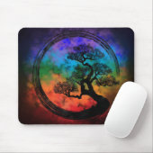 Enso Zen Circle and Bonsai Tree Nebula Mousepad (Mit Mouse)