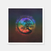 Enso Zen Circle and Bonsai Tree Nebula Serviette (Vorderseite)