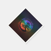 Enso Zen Circle and Bonsai Tree Nebula Serviette (Ecke)