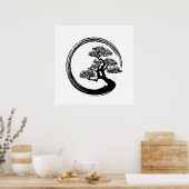 Enso Zen Circle and Bonsai Tree Poster (Küche)