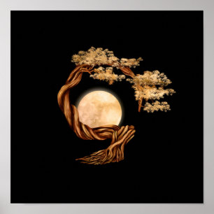 Enso Zen Circle Bonsai Tree Poster