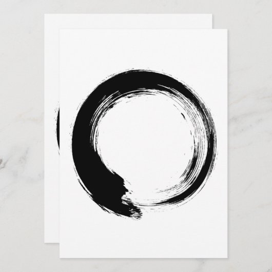 Enso Zen Circle Hinweiskarte (Vorne/Hinten)