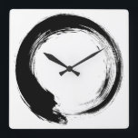 Enso Zen Circle Quadratische Wanduhr<br><div class="desc">Zen Spirit & Enso,  Zen Circles. Enso ist ein japanisches Wort,  das "Kreis" bedeutet,  und ein Begriff,  das eng mit Zen verbunden ist. Es symbolisiert das Absolute,  die Erleuchtung,  die Kraft,  die Eleganz,  das Universum und das Leere; es kann auch die japanische Ästhetik selbst symbolisieren.</div>