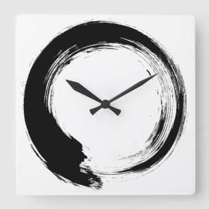 Enso Zen Circle Quadratische Wanduhr