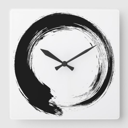 Enso Zen Circle Quadratische Wanduhr (Vorderseite)