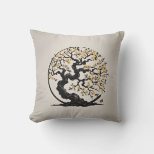 Enso Zen Circle Sakura Kissen