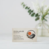 Enso Zen Circle Sakura Olivenweg Visitenkarte (Stehend Vorderseite)