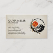 Enso Zen Circle Sakura Olivenweg Visitenkarte (Vorderseite)