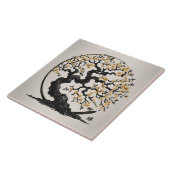 Enso Zen Circle Sakura tree - Golden Blossom Fliese (Seite)