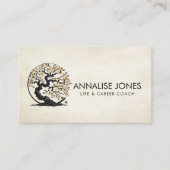 Enso Zen Circle Sakura Tree - Goldene Kirsche Blos Visitenkarte (Vorderseite)